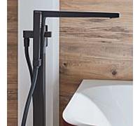 Herzbach Ensemble de montage final Deep Black 36.220207. 2000 .12 pour colonne de remplissage de baignoire, sur pied, noir mat