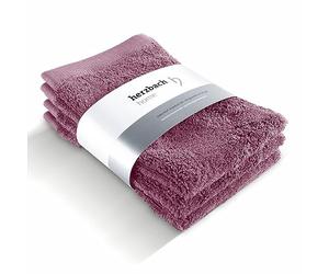 herzbach home Coffret de 3 Serviettes pour invités de 30 x 50 cm (Mauve) de Haute qualité | Douces et absorbantes | Elles sont en 100% Coton Naturel