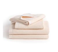 herzbach home - Collection Spa - Ensemble de 2 Serviettes de Toilette et 2 Serviettes de Bain - 100% Coton (crème)