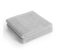 herzbach home - Collection Spa - Lot de 2 Serviettes de Toilette 50 x 100 cm 100% Coton (Gris Perle)