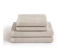 herzbach home - Collection Spa - Lot de serviettes de douche 100 % coton (gris sable)