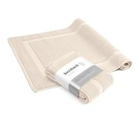 herzbach home Lot de 2 tapis de bain 100 % coton - 1 000 g/m² - Absorbants - Lavable (crème, 50 x 80 cm)