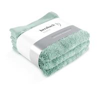 herzbach home Lot de 3 serviettes de toilette 30 x 30 cm - Mini serviettes de toilette de qualité supérieure - 100 % coton naturel - Menthe