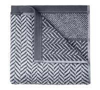 herzbach home Lot de serviettes de bain 100 % coton à motifs (anthracite/blanc, 2 serviettes de toilette + 2 serviettes de bain)
