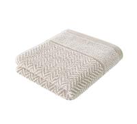 herzbach home Serviette De Bain 100% Coton 70x140 cm à Motifs, Gris Sable