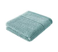 herzbach home Serviette De Bain 100% Coton 70x140 cm à Motifs, Vert océan
