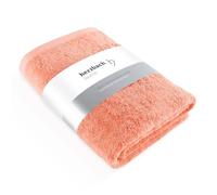 Herzbach home Serviette de bain Premium 100 x 150 cm (Coral) - Serviette de bain grande, douce et absorbante de la meilleure qualité - 100 % coton naturel