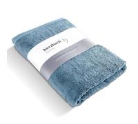 herzbach home Serviette de Sauna de Luxe 80 x 200 cm (Bleu) - Grande Serviette de Sauna Premium si Moelleuse et absorbante - 100% Coton Naturel