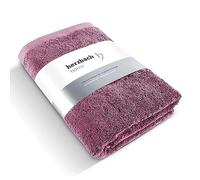 herzbach home Serviette de Sauna de Luxe 80 x 200 cm (Mauve) - Grande Serviette de Sauna Premium si Moelleuse et absorbante - 100% Coton Naturel