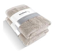herzbach Home Serviette de Sauna Lot de 2 Premium Qualité de Luxe 100% Coton 550 g/m² 80 x 200 cm