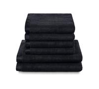 Herzbach home Serviette 'Deep Black' noir, Taille 70x140 cm