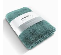 herzbach home Serviettes de Bain Premium 100 x 150 cm (Vert Océan) | Grandes, moelleuses et absorbantes de qualité supérieure | en 100% Coton Naturel