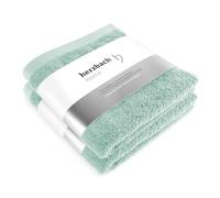 herzbach home Serviettes Premium 50 x 100 cm Lot de 2 (Menthe) - Serviettes de haute qualité, douces et absorbantes - 100 % coton naturel