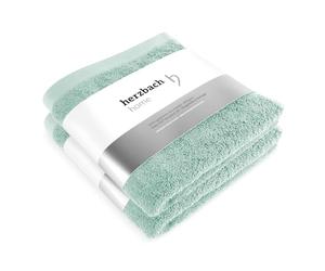 herzbach home Serviettes Premium 50 x 100 cm Lot de 2 (Menthe) - Serviettes de haute qualité, douces et absorbantes - 100 % coton naturel