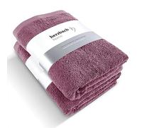 herzbach home Set de 2 Serviettes de Bain Premium 70x140 cm (Mauve) - Grandes Serviettes Douces, absorbantes et Haut de Gamme - 100% Coton Naturel