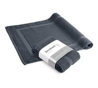 herzbach home - Tapis de Bain 100% Coton | 50 x 80 cm Lot de 2 | Tapis de Douche | Absorbant | Anthracite