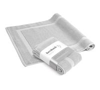 herzbach home - Tapis de Bain 100% Coton | 50 x 80 cm Lot de 2 | Tapis de Douche | Absorbant | Gris