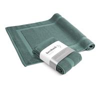 herzbach home - Tapis de Bain 100% Coton | 50 x 80 cm Lot de 2 | Tapis de Douche | Absorbant | Vert