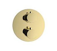Herzbach Kit de montage de finition rond Living 30.503050. 2000 .03 thermostat encastré, 2 Verbraucher , PVD or
