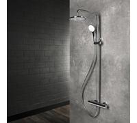 Herzbach Living Spa Colonne de douche en applique avec mitigeur thermostatique, 11.988520.1.01,