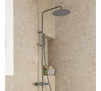 Herzbach Living Spa Colonne de douche en applique avec mitigeur thermostatique, 23.988250.1.06,
