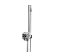 Herzbach Living Spa Set de douche avec raccord mural coudé et support, 1 jet, 11.620221.4.01,