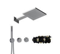 Herzbach MODUL7 Ensemble de douche encastré avec mitigeur thermostatique, 70.703721.1.01,