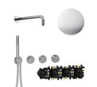 Herzbach MODUL7 PUSH Ensemble de douche encastré avec mitigeur thermostatique, 70.702713.1.01,