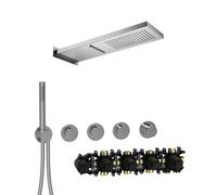 Herzbach MODUL7 PUSH Ensemble de douche encastré avec mitigeur thermostatique, 70.703713.1.01,