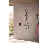 Herzbach MODUL7 sept rail de douche rond 11.965900. 2000 .12 100 cm, réglable en continu, noir mat