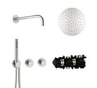 Herzbach MODUL7 set de thermostat T-RB250 70.702711.1.09 bras mural douche à effet de pluie 250mm acier inoxydable