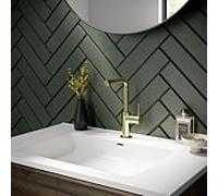 Herzbach Siro L-Size mitigeur lavabo 30.120333.1.03 poignée sur le côté, sans garniture de vidange , or