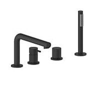 Herzbach Siro mélangeur de bain à quatre trous 30.120250. 2000 .12 avec bec, noir mat