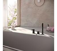 Herzbach Siro mélangeur de bain à trois trous 30.120250.2.12 sans bec, noir mat