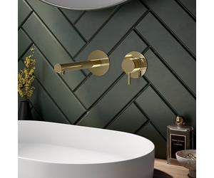Herzbach SIRO PVD GOLD Mitigeur mural de lavabo, 30.120956.1.03,