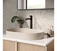 Herzbach Siro taille XL mitigeur lavabo 30.120420.3.12 avec tige surélevée, sans garniture de vidange , noir mat