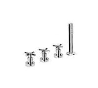 Herzbach Stilo Robinetterie 4 trous pour bord de baignoire/montage sur carrelage, 14.952450.2.01,