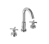 Herzbach Stilo mélangeur de lavabo à trois trous 14.953300.1.01 avec tirette garniture de vidange , chromé