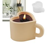 Herzbecher-Harzformen, Herzbecher-Kerzenform - Silikonform 3D Herz Tasse Kerzenform - Leicht zu lösende Harzform aus Gips, handgefertigte Süßigkeitenform für Schokolade