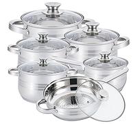 Herzberg Batterie de Cuisine 12 Pièces en Acier Inoxydable HG1241