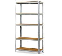 Herzberg Étagère Garage 5 Tablettes Acier Galvanisé Charge Lourde HG8027