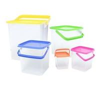 Herzberg HG-CFS5N1: Ensemble de contenants cubiques pour aliments 5 en 1 avec poignée G