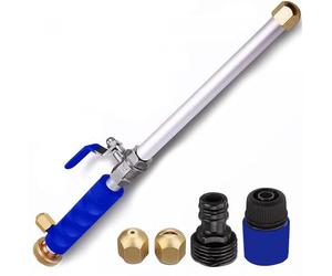 Herzberg, HG03824-BLU, Bâton De Lavage Haute Pression À Double Buse Bleu, Lance de Lavage Haute Pression, Double buse, Compatible avec tuyaux ¾, portée jusqu'à 15 mètres