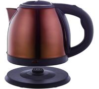 Herzberg, HG5011-COP, Bouilloire électrique 1.8L INOX sans Fil Cuivre, résistance à Fond Plat 1500W, arrêt Automatique, Niveau de Remplissage extérieur, Filtre intégré, Base à 360°