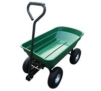 Herzberg, HG8028-75-GRE, Chariot de Jardin à Main, capacité de Charge 200 kg, Construction en Acier Durable, 4 Roues pour stabilité, Assemblage Facile, manœuvrabilité optimale, 75L, Vert