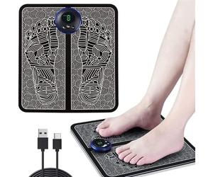Herzberg Tapis de Massage des Pieds Électrique EMS HG04258, Noir
