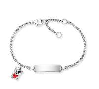 Herzengel Bracelet pour fille en argent sterling et pendentif - Avec plaque de gravure - Fermoir mousqueton - Longueur réglable - Sans nickel, 12 centimeters, Argent sterling émail, Pas de gemme