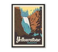 Herzii Prints - Affiche vintage du parc national de Yellowstone - Art mural vintage - Décoration murale vintage - Parcs nationaux - Décoration de voyage en montagne - 30,5 x 40,6 cm - Sans cadre