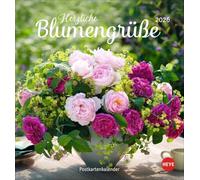 Herzliche Blumengrüße Postkartenkalender 2026: Kleiner Kalender mit 12 traumhaften Fotos von Blumensträußen und Blüten. Zum Aufstellen oder Aufhängen. Blumen-Kalender 2026 mit Postkarten.