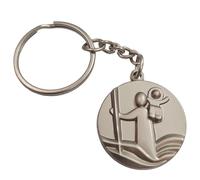 Herzmensch Porte-clés Saint Christophe argenté de 3 cm - Cadeau de Saint patron des voyageurs - Cadeau pour permis de conduire, pour les débutants ou une nouvelle voiture